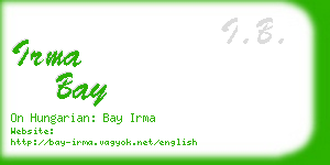 irma bay business card